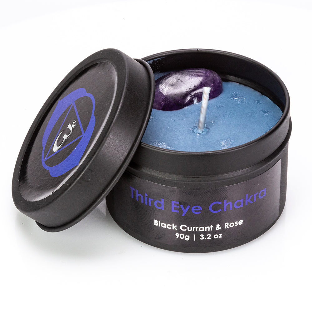 Conjunto de 9 peças Emporia com 7 velas de vidro Chakra, pedente Chakra e pulseira Chakra com Ametista, Lápis-Lazúli, Citrino, Aventurina Verde, Olho de Tigre, Jaspe Vermelho e Quartzo Puro