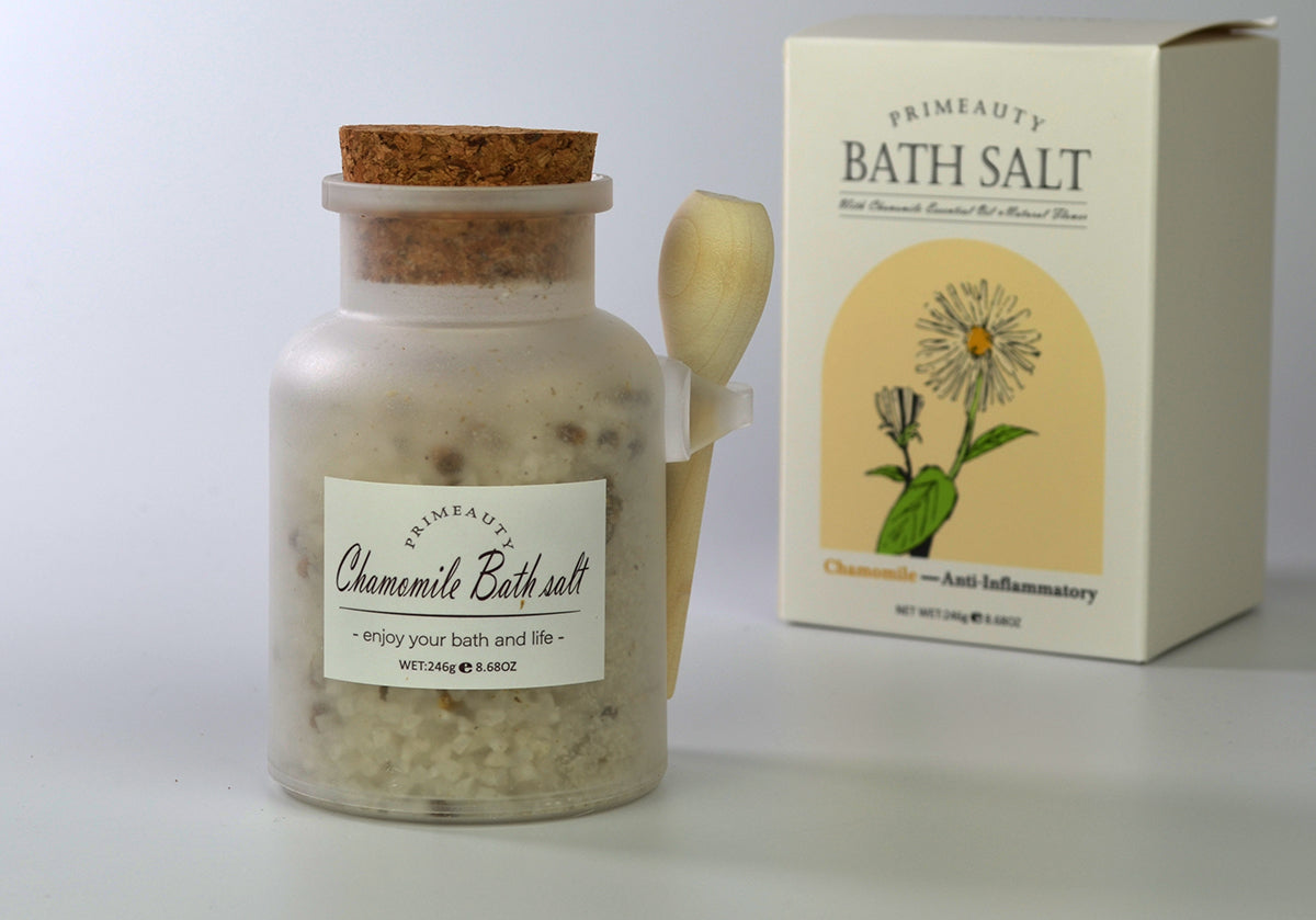 Conjunto de cristais de sal de banho do Mar Morto, Fragrância de Lavanda, Rosa, Camomila