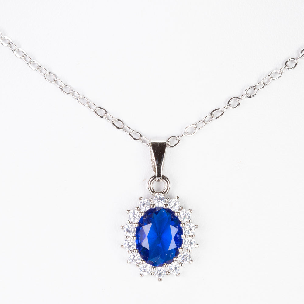 Conjunto de jóias com cristal Emporia® azul e branco