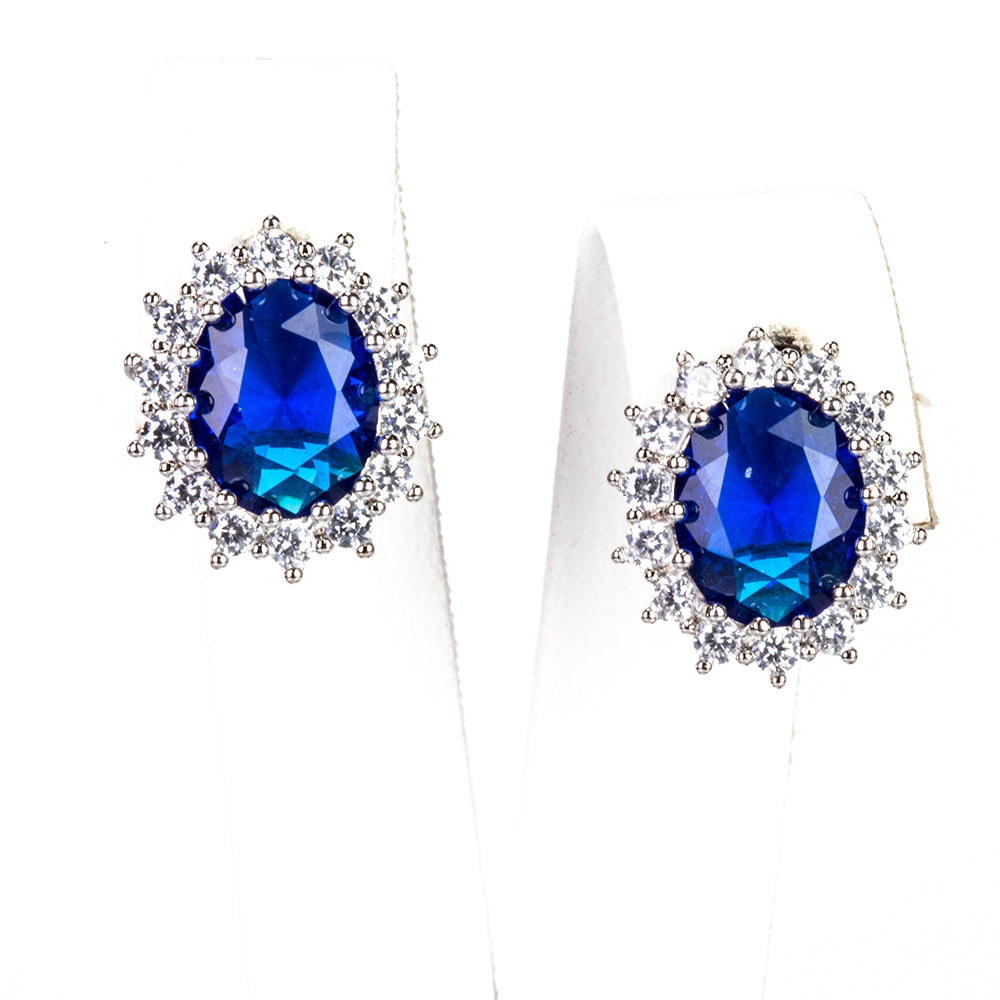 Conjunto de jóias com cristal Emporia® azul e branco