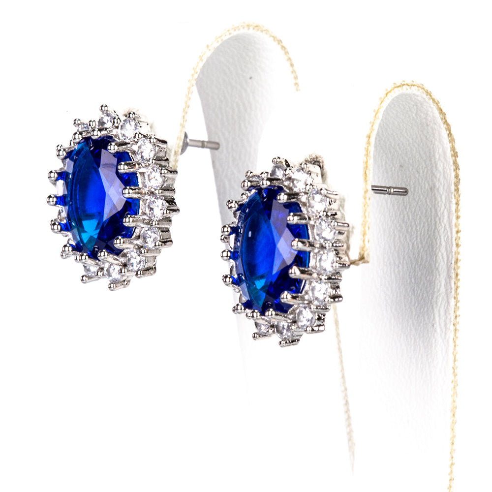 Conjunto de jóias com cristal Emporia® azul e branco