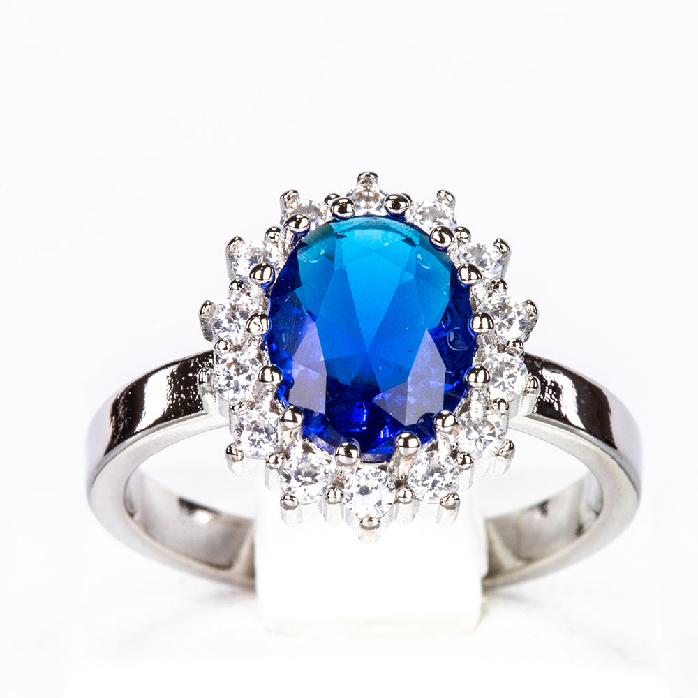 Conjunto de jóias com cristal Emporia® azul e branco