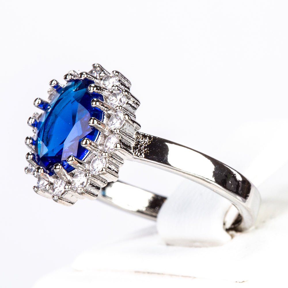 Conjunto de jóias com cristal Emporia® azul e branco