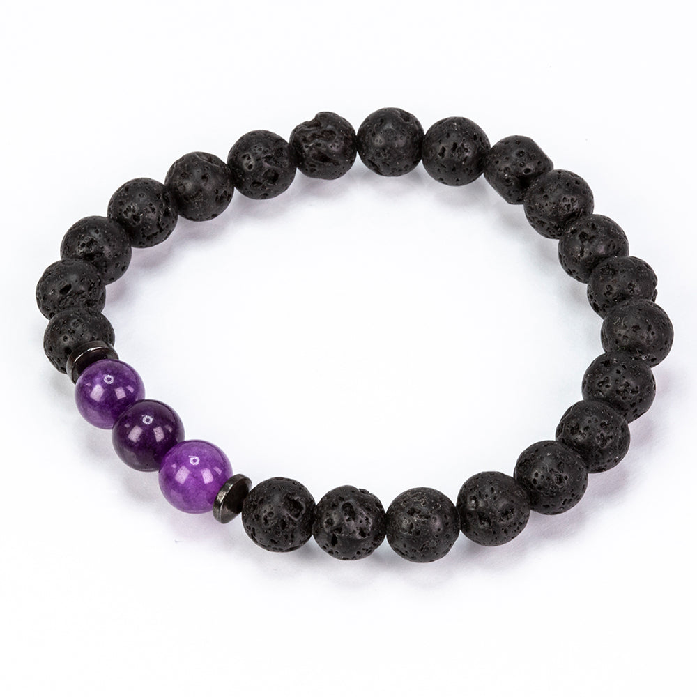 Conjunto de pulseiras minerais LavaSpirit