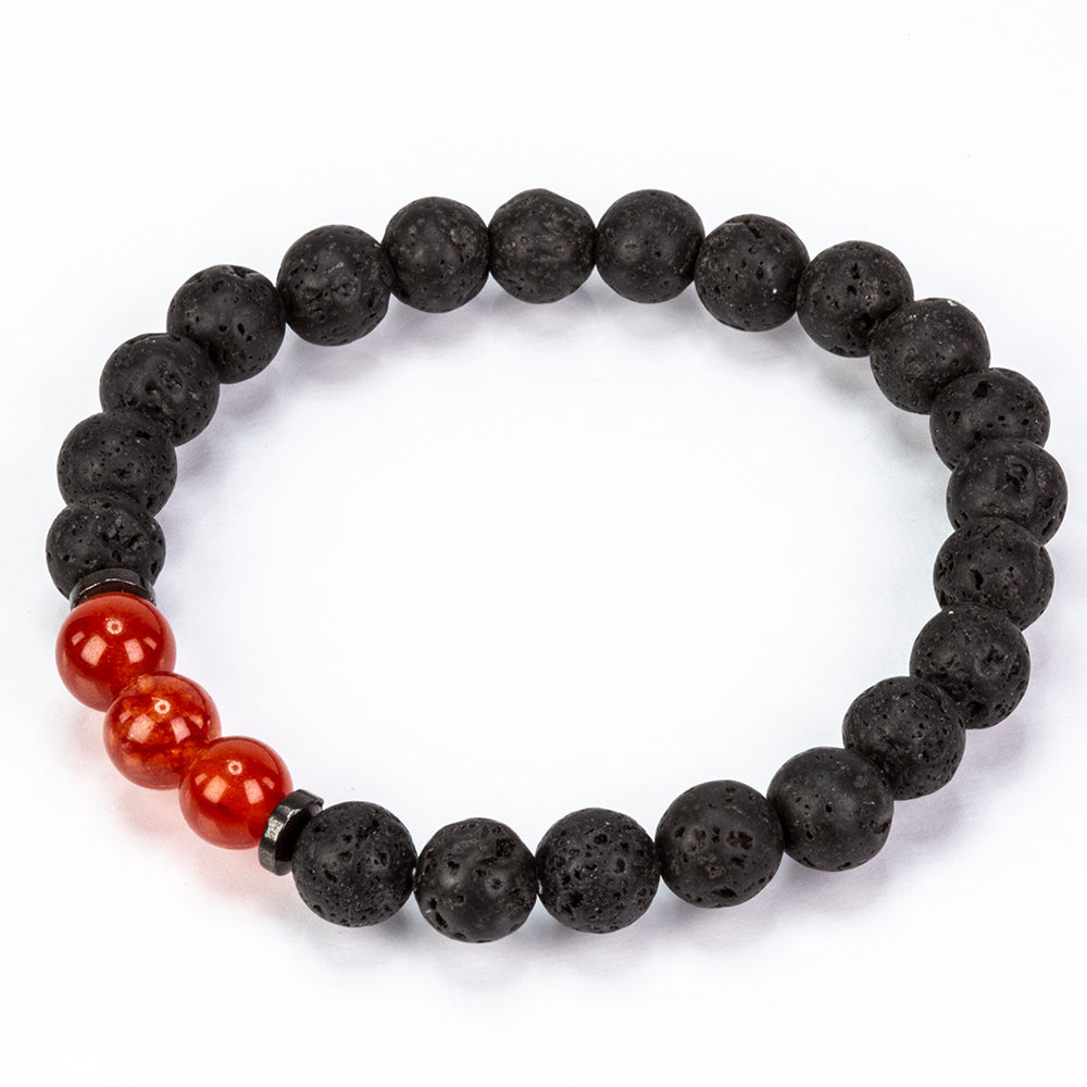 Conjunto de pulseiras minerais LavaSpirit