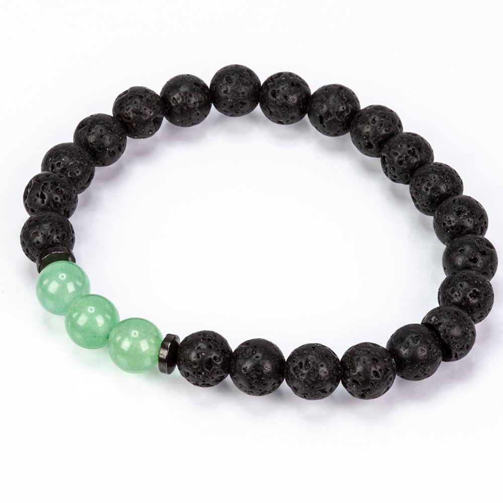 Conjunto de pulseiras minerais LavaSpirit
