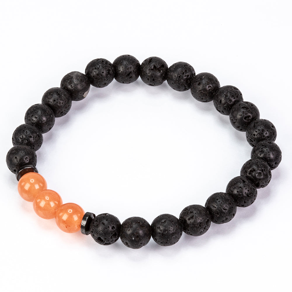 Conjunto de pulseiras minerais LavaSpirit