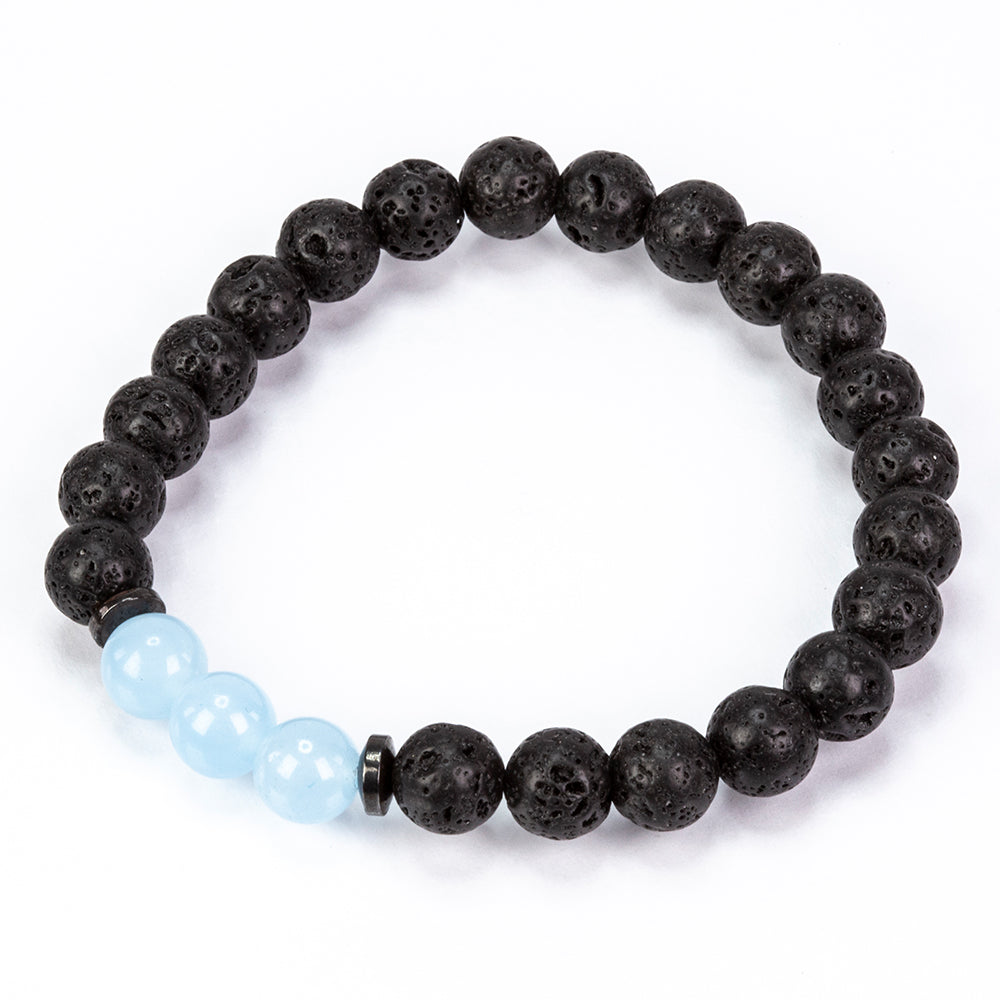 Conjunto de pulseiras minerais LavaSpirit