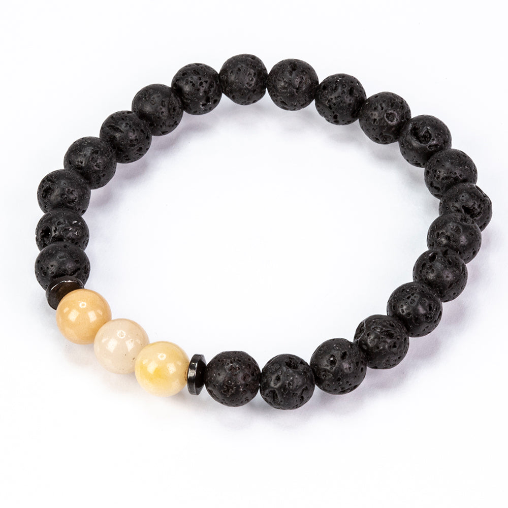 Conjunto de pulseiras minerais LavaSpirit