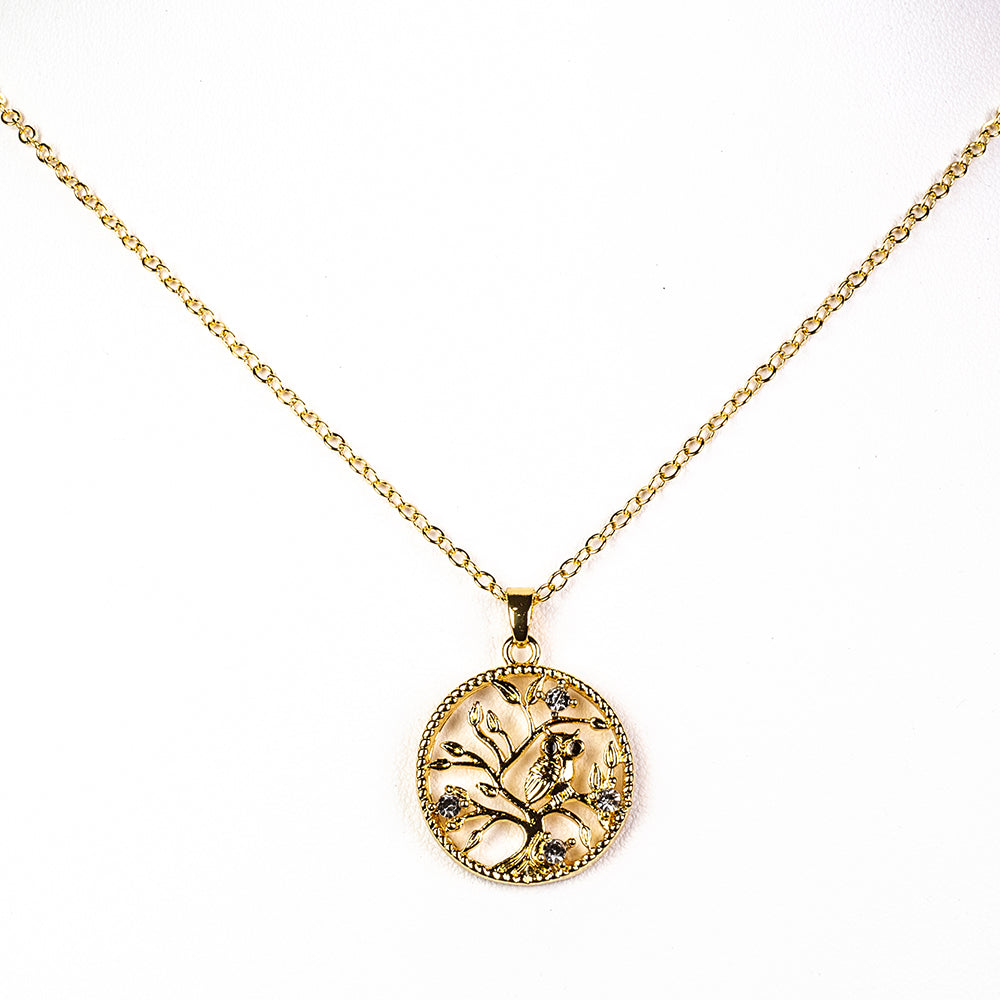 Pendente Coruja Sábia com Cristal White Emporia