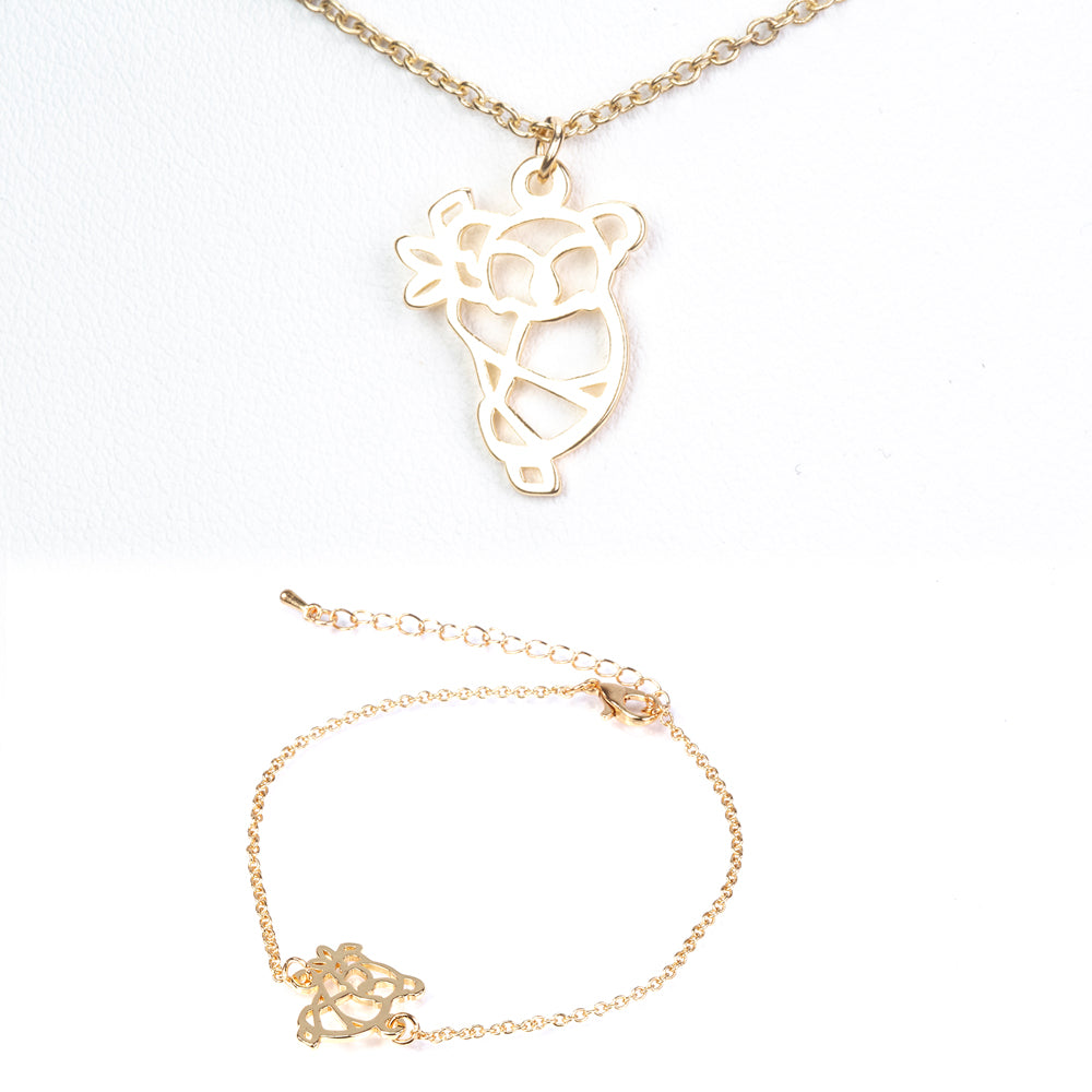 Conjunto de joias Espírito Animal (colar + pulseira)