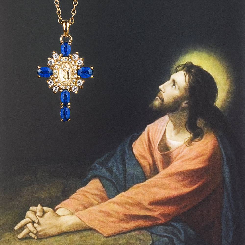 Pendente Cruz de Safira com Corrente