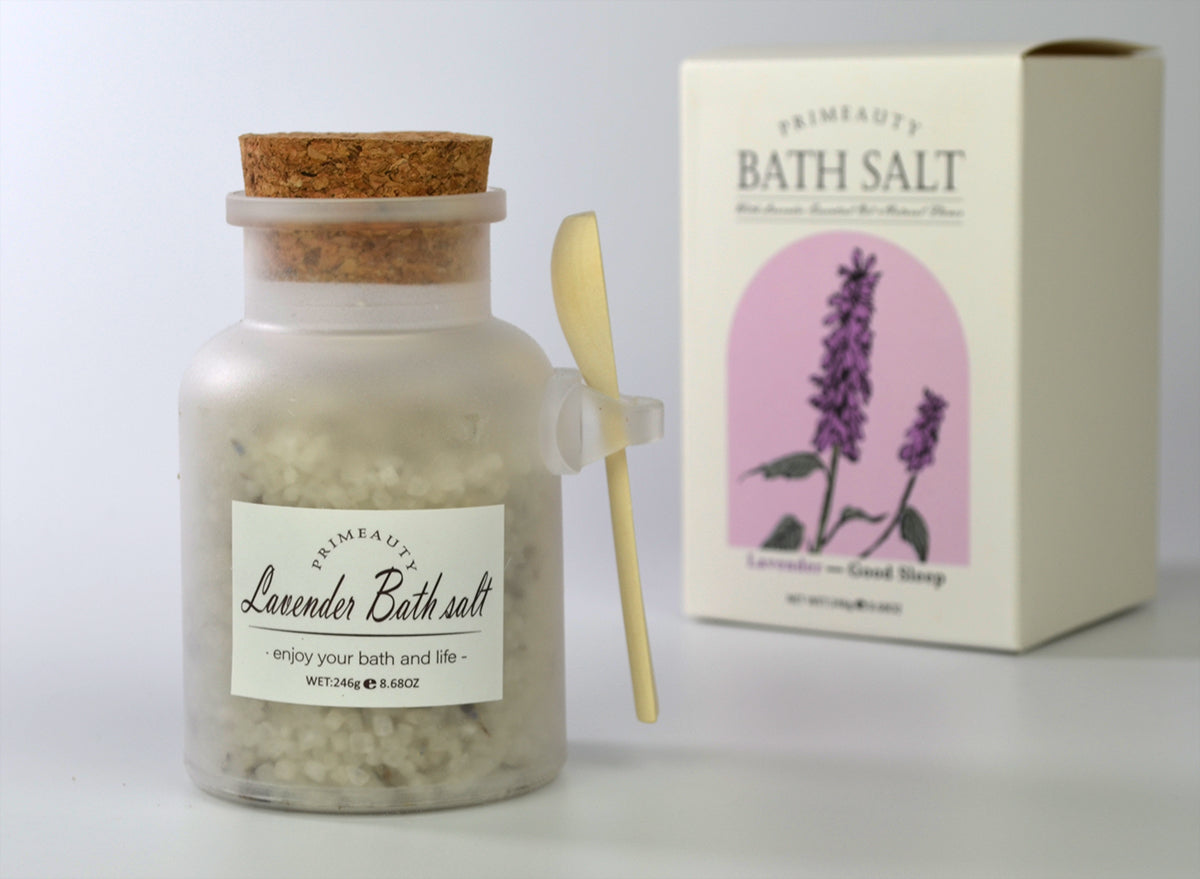 Conjunto de cristais de sal de banho do Mar Morto, Fragrância de Lavanda, Rosa, Camomila