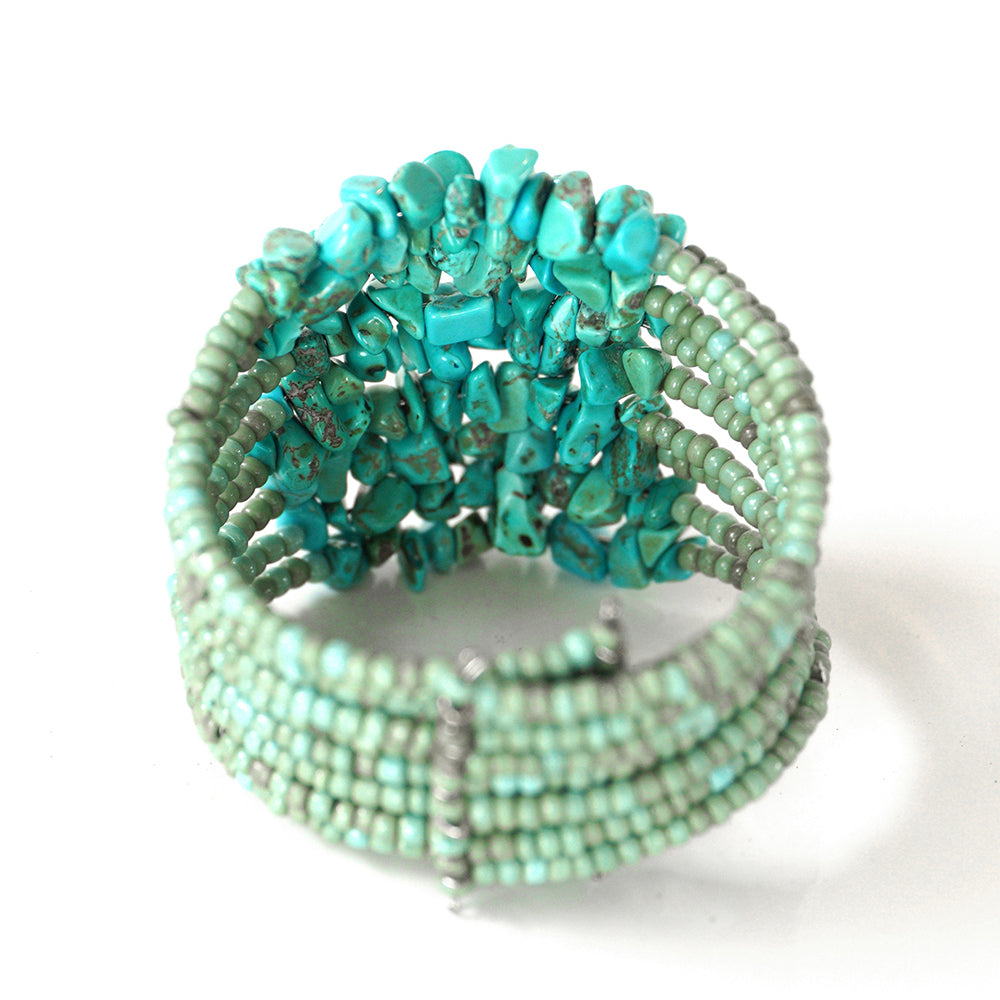 Pulseira com Turquesa e Cristal Emporia® Verde