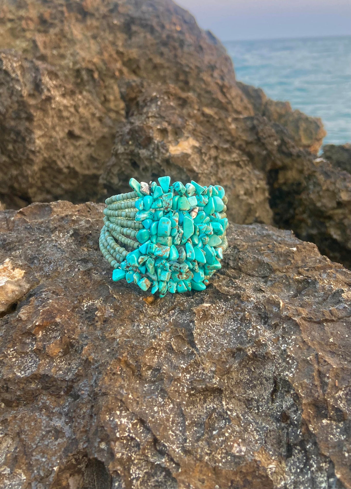 Pulseira com Turquesa e Cristal Emporia® Verde