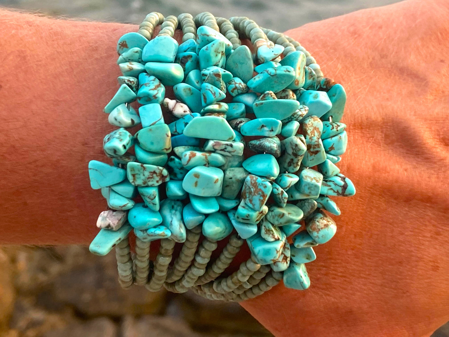 Pulseira com Turquesa e Cristal Emporia® Verde