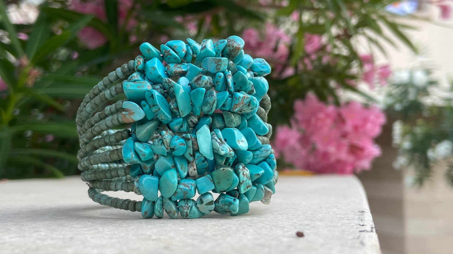 Pulseira com Turquesa e Cristal Emporia® Verde
