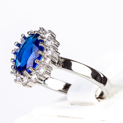 Conjunto de jóias com cristal Emporia® azul e branco