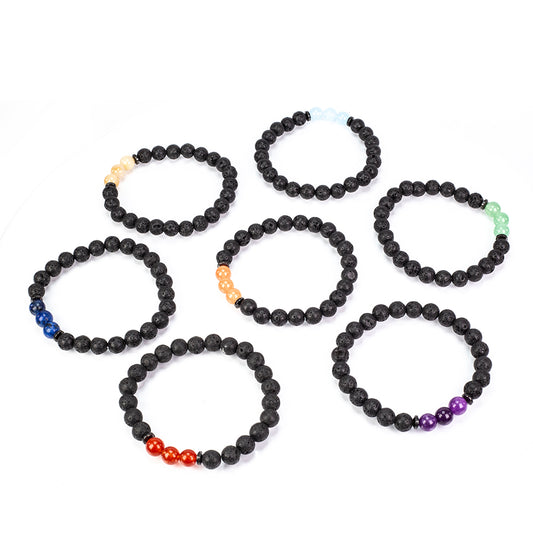 Conjunto de pulseiras minerais LavaSpirit