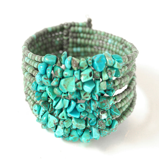 Pulseira com Turquesa e Cristal Emporia® Verde